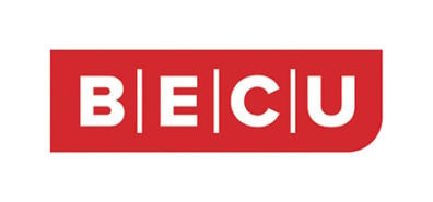 red text on white background saying BECU