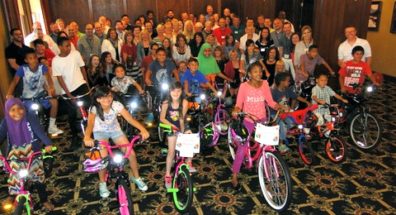 The Bridge Project children and their new bikes
