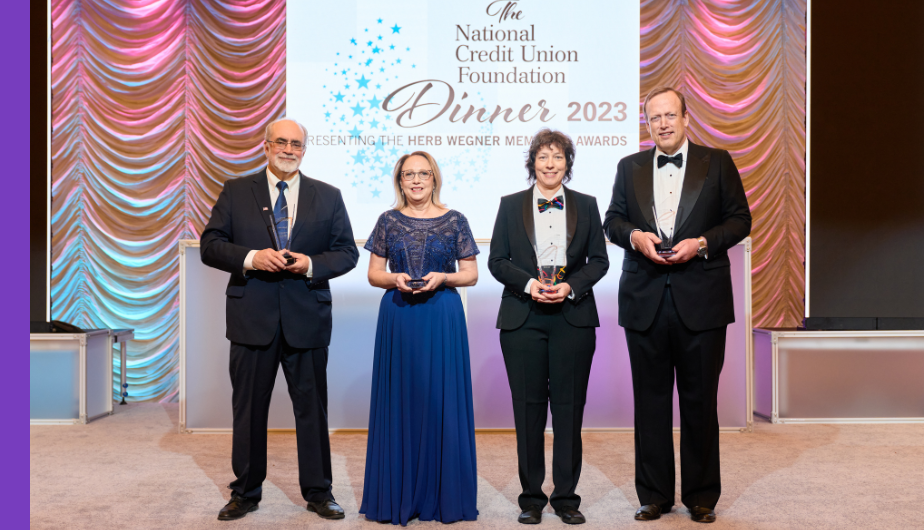 The four Herb Wegner Memorial Award winners at the 2023 Foundation Dinner