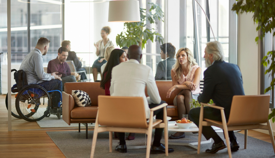 A modern office setting