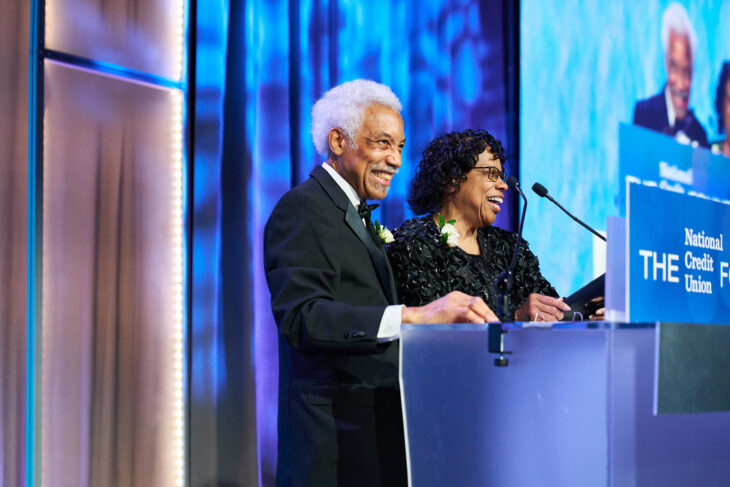 Drs. Joronda and Hiram Crawford of the Faith Based Credit Union Alliance. Outstanding Organization Award.