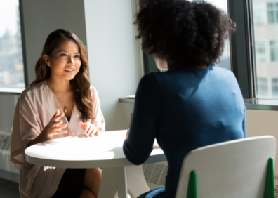 Two women meeting