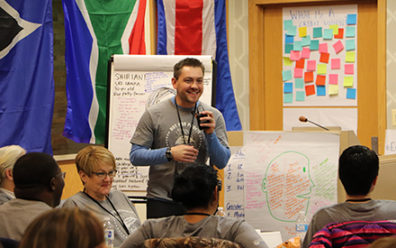 group of engaged people at workshop
