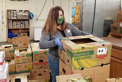 woman packing food